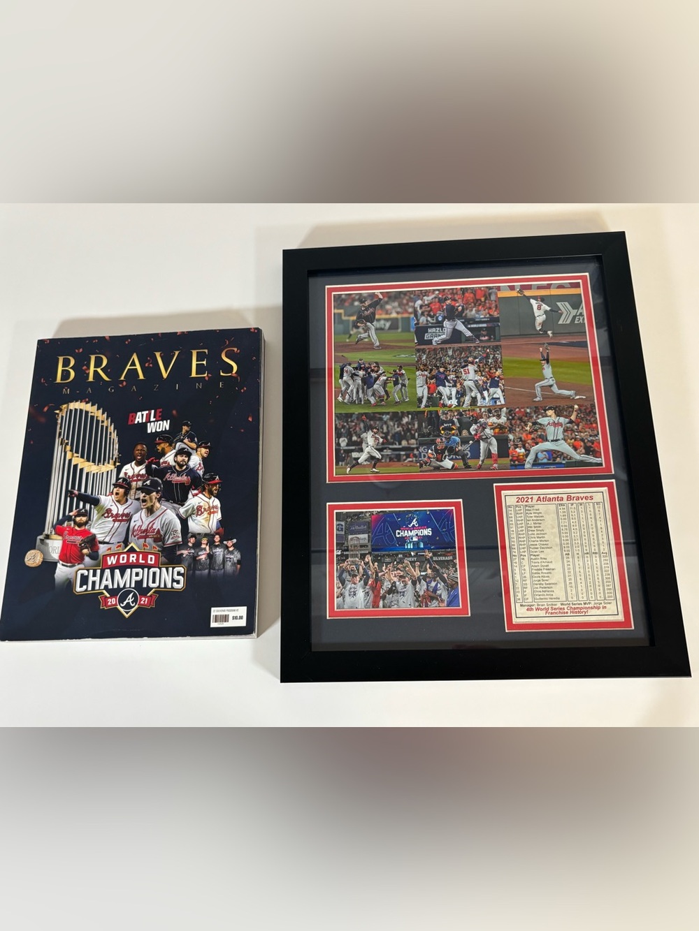 Atlanta Braves 2021 World Series Champions Framed Collage 2022 Magazine Lot